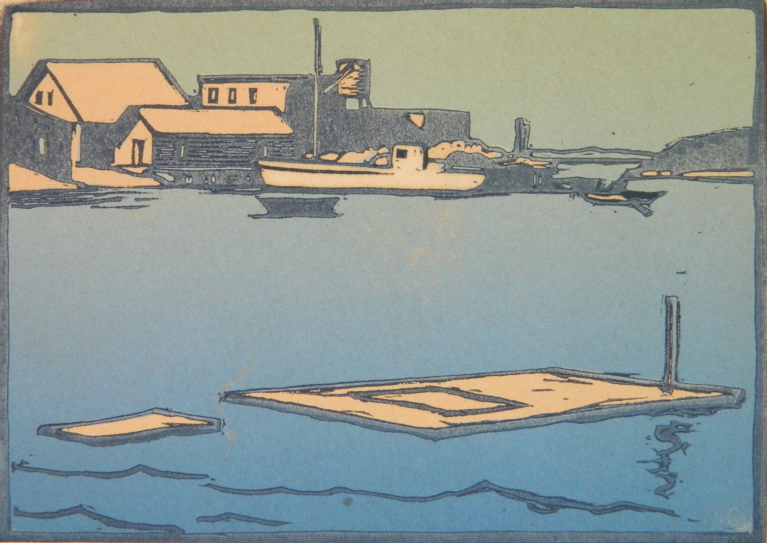 Appraisal: Charles Richert - Bass Harbor''- woodblock in color ca signed