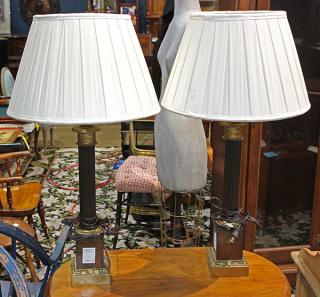 Appraisal: Pair of Classical style table lamps each having a Doric