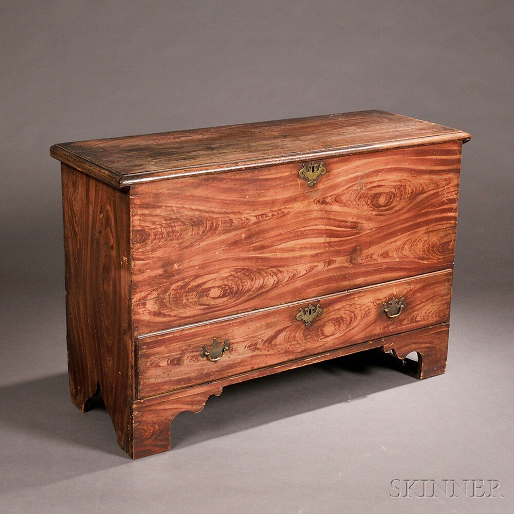 Appraisal: Grain-painted Chest over Drawer probably New England late th century