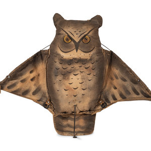 Appraisal: A Stuffed Cloth Owl Decoy Early th Century Height x