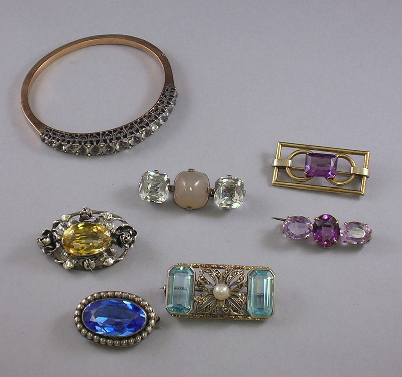 Appraisal: Small Group of Antique Paste and Stone Jewelry including an