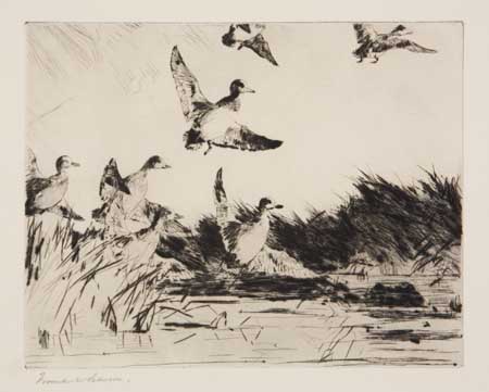 Appraisal: FRANK W BENSON Baldpates Drypoint on cream laid paper x