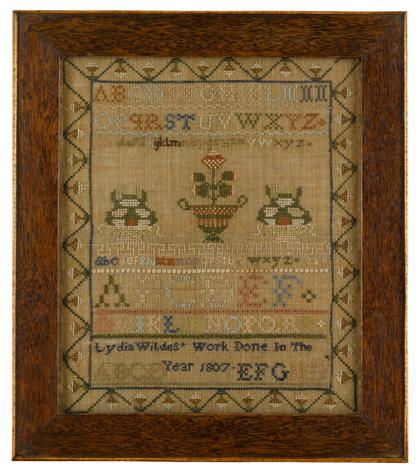 Appraisal: Needlework sampler lydia wilde's work done in the year