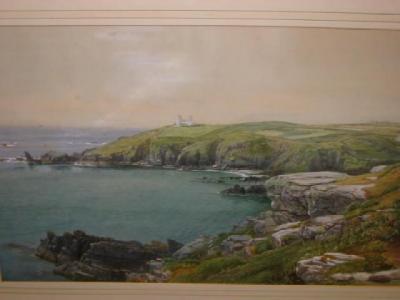 Appraisal: ENGLISH SCHOOL Coastal Scene with Lighthouse unsigned late th th