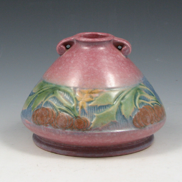 Appraisal: Roseville Baneda - squat vase in plum Marked with original