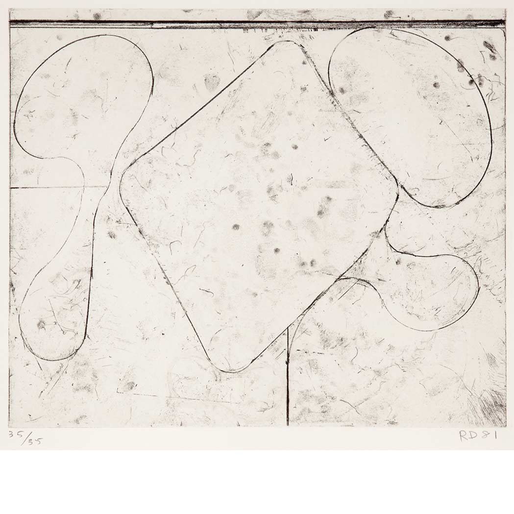 Appraisal: Richard Diebenkorn CARD GAME Soft-ground etching signed with initials dated