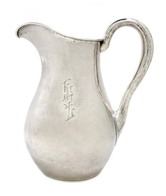 Appraisal: n American Sterling Silver Hand Wrought Water Pitcher The Volund