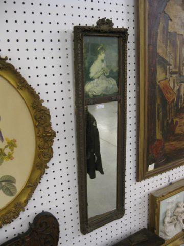 Appraisal: Victorian Mirror with Print of Girl Above x overall