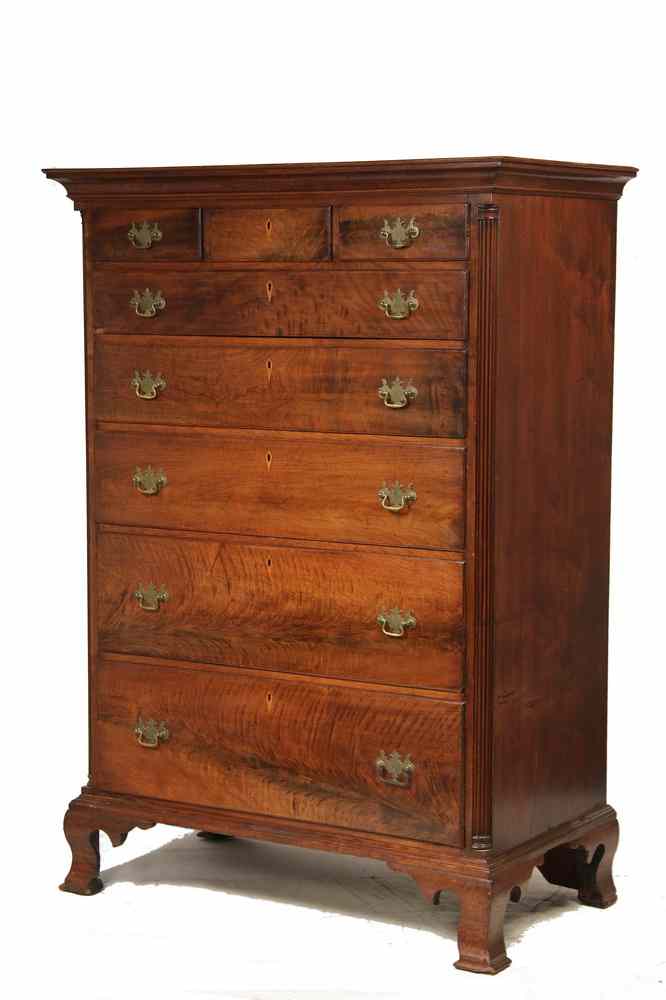 Appraisal: CHIPPENDALE TALL CHEST - Pennsylvania Chippendale Period Chest in walnut