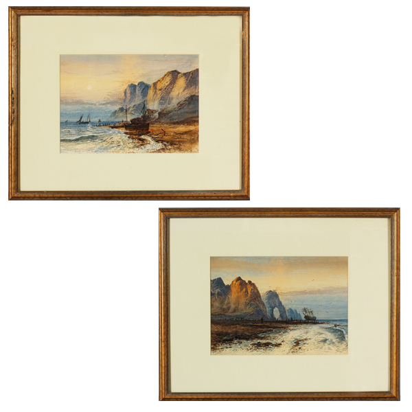 Appraisal: William Henry W H Earp - Two coastal landscape scenes