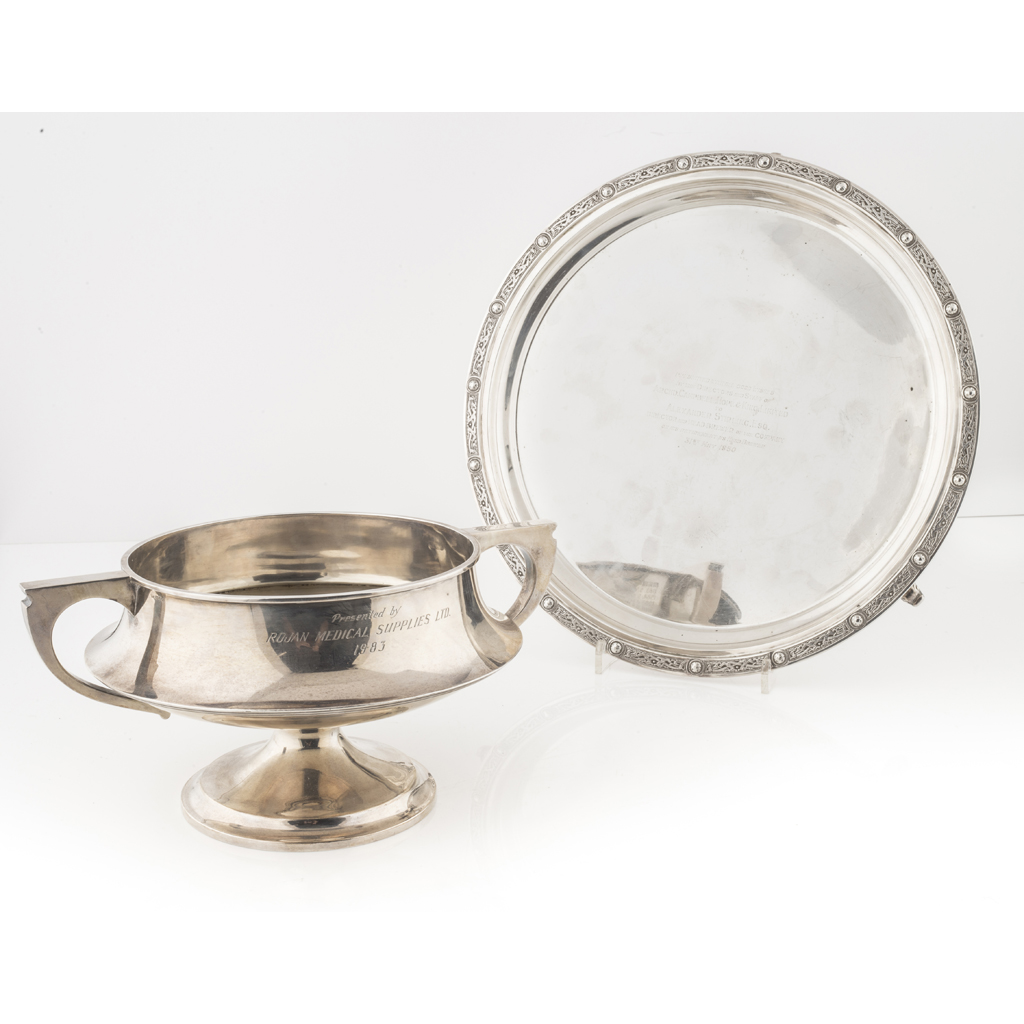 Appraisal: A modern presentation salver Wakely Wheeler London of circular form