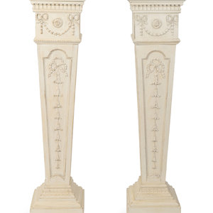 Appraisal: A Pair of George III Later-Painted Pedestals EARLY TH CENTURY