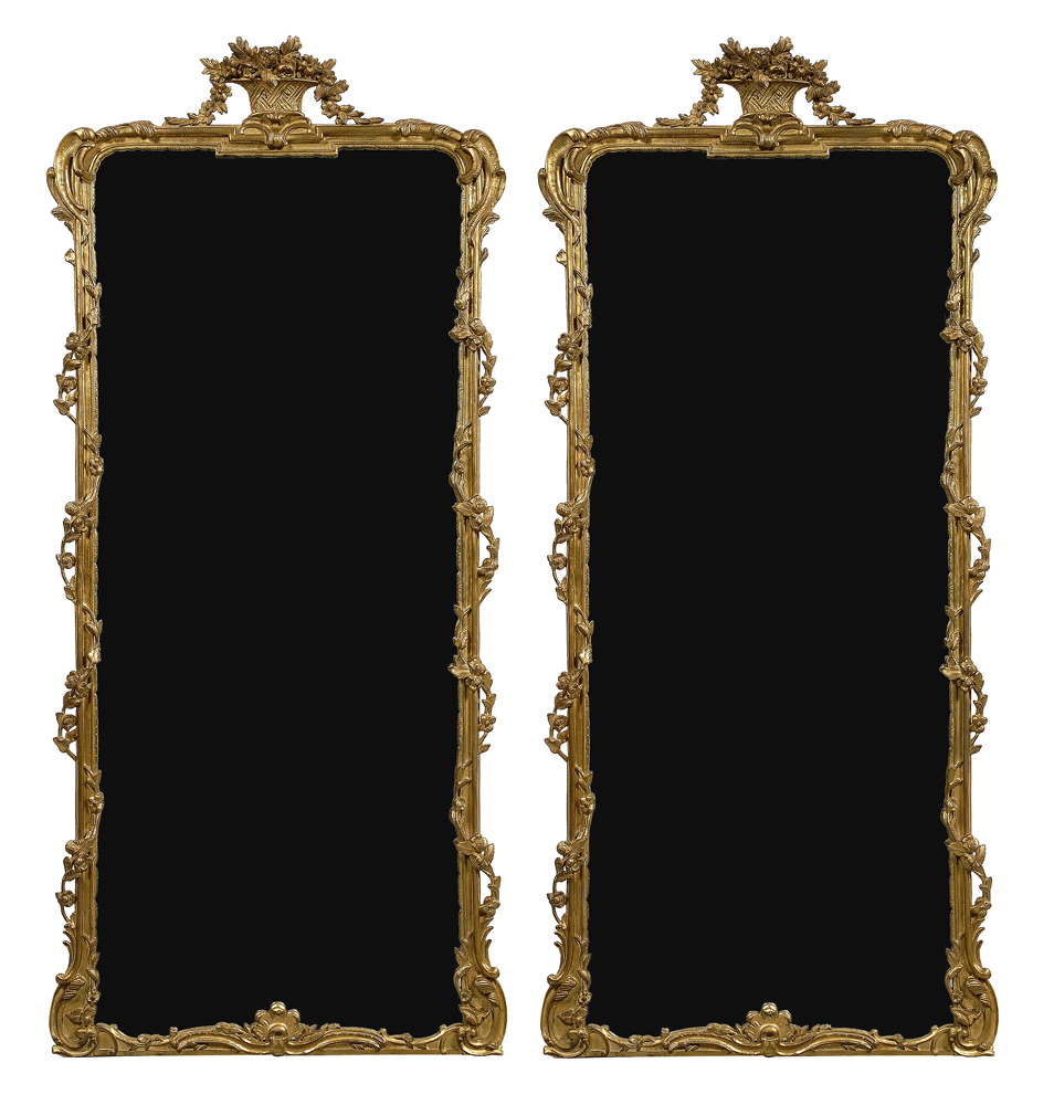 Appraisal: Pair Chippendale Style Pier Mirrors modern reproduction by The Carvers