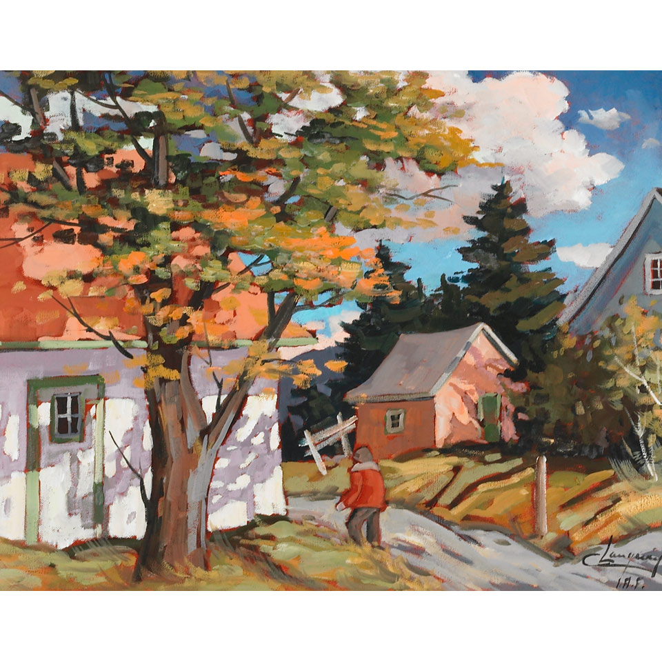 Appraisal: CLAUDE LANGEVIN FIN SEPTEMBRE LAURENTIDES oil on canvas signed x