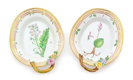 Appraisal: A Pair of Royal Copenhagen Flora Danica Porcelain Dishes Width