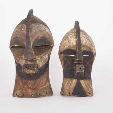 Appraisal: Two Songye Kifwebe Carved and Painted Wood Masks Central Africa