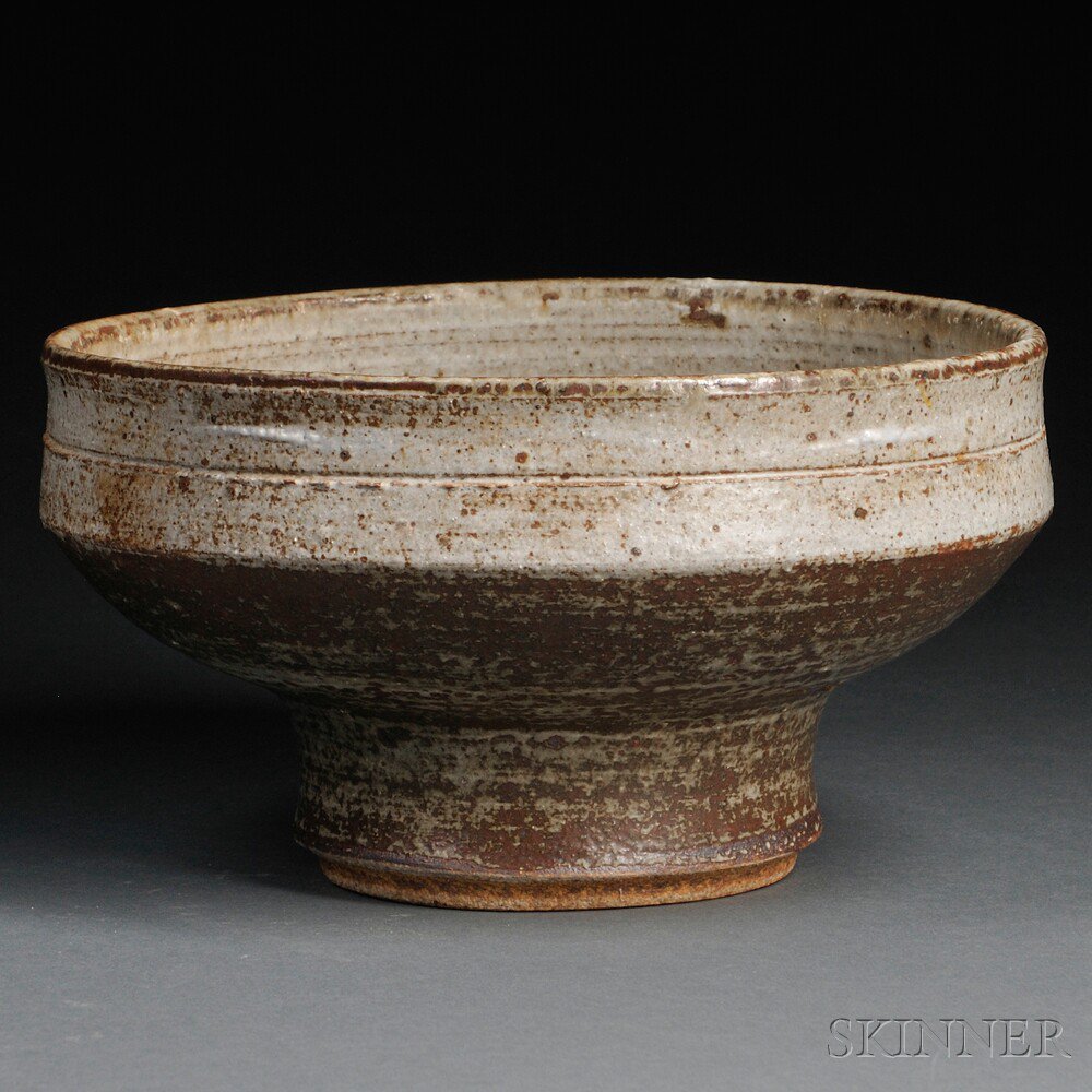 Appraisal: Edwin Mary Scheier Footed Bowl Studio pottery New Hampshire mid-