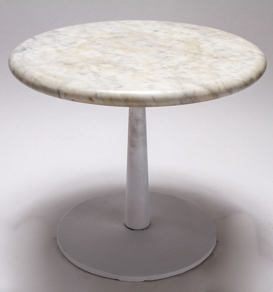 Appraisal: Erwine Estelle Laverne Round Marble Top Table Erwine Estelle Laverne