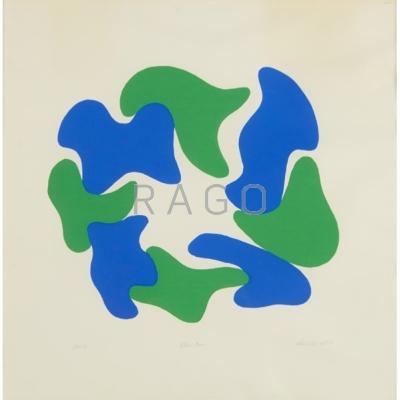 Appraisal: PAUL ALLEN REED American b Four screenprints Blue and Green