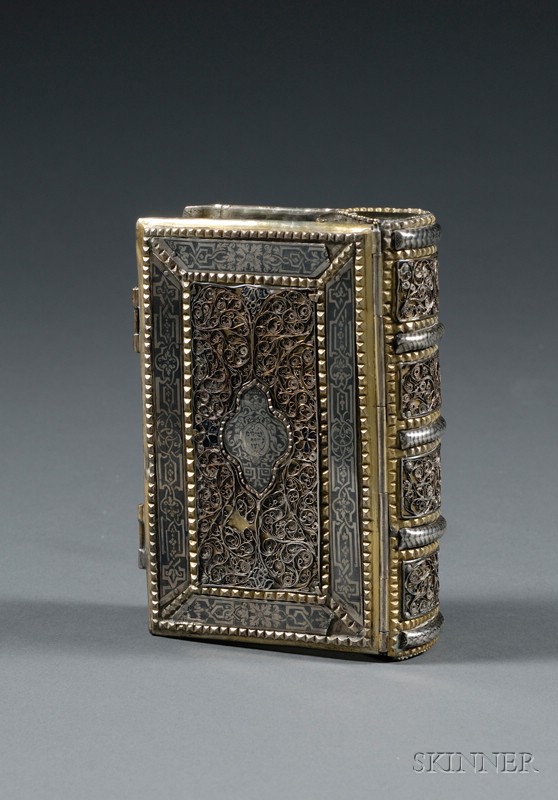 Appraisal: Galician Silver Silver-gilt Filigree and Niello Book Binding Krackow early