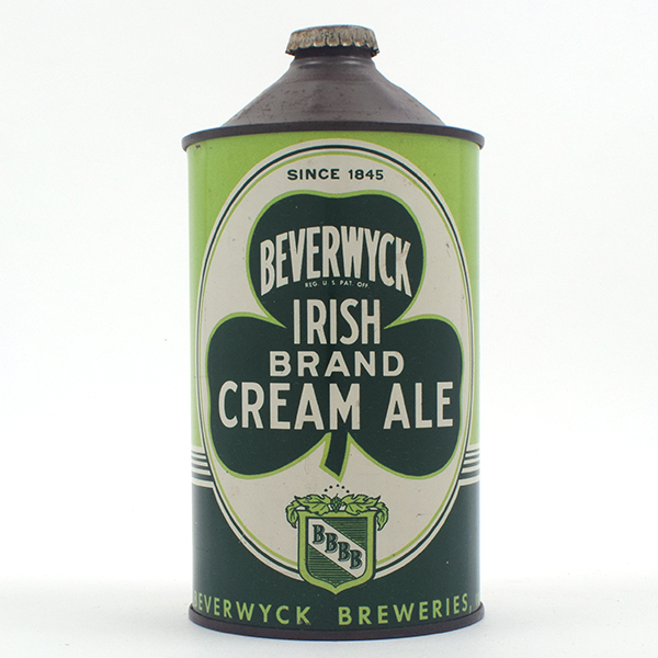 Appraisal: Beverwyck Irish Cream Ale Quart Cone Top SPIFFY - Reference