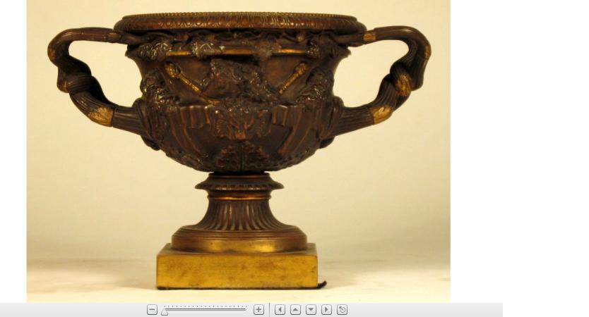 Appraisal: Continental Classical style gilt and patinated bronze urnShort campana form