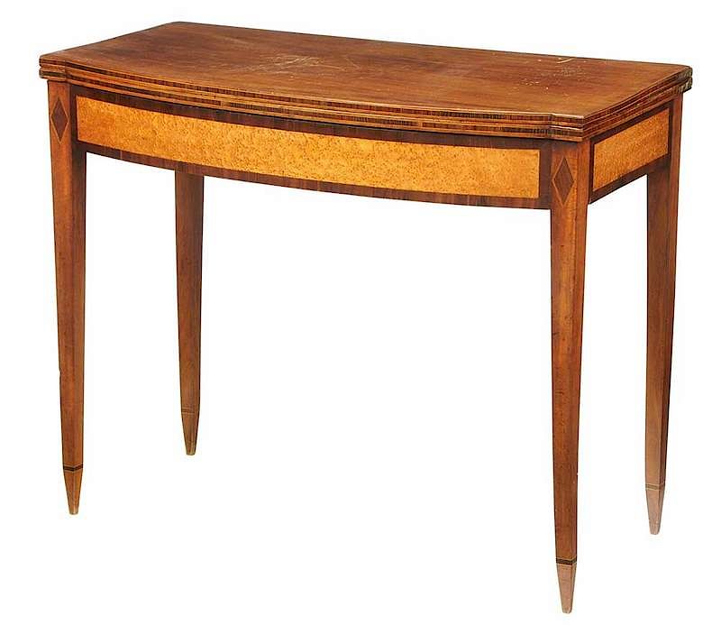 Appraisal: New England Federal Inlaid Mahogany Games Table early th century