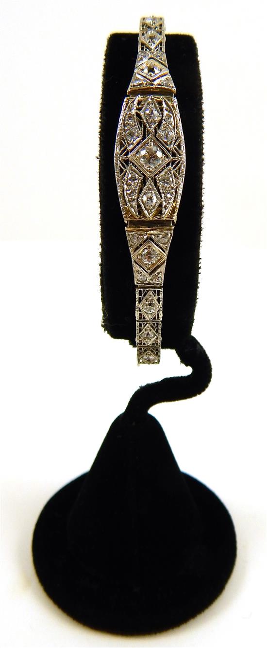 Appraisal: JEWELRY K diamond filigree bracelet K white gold filigree bracelet