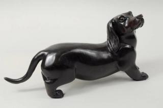 Appraisal: Bronze Dachshund Sculpture Bronze Dachshund sculpture unsigned high long