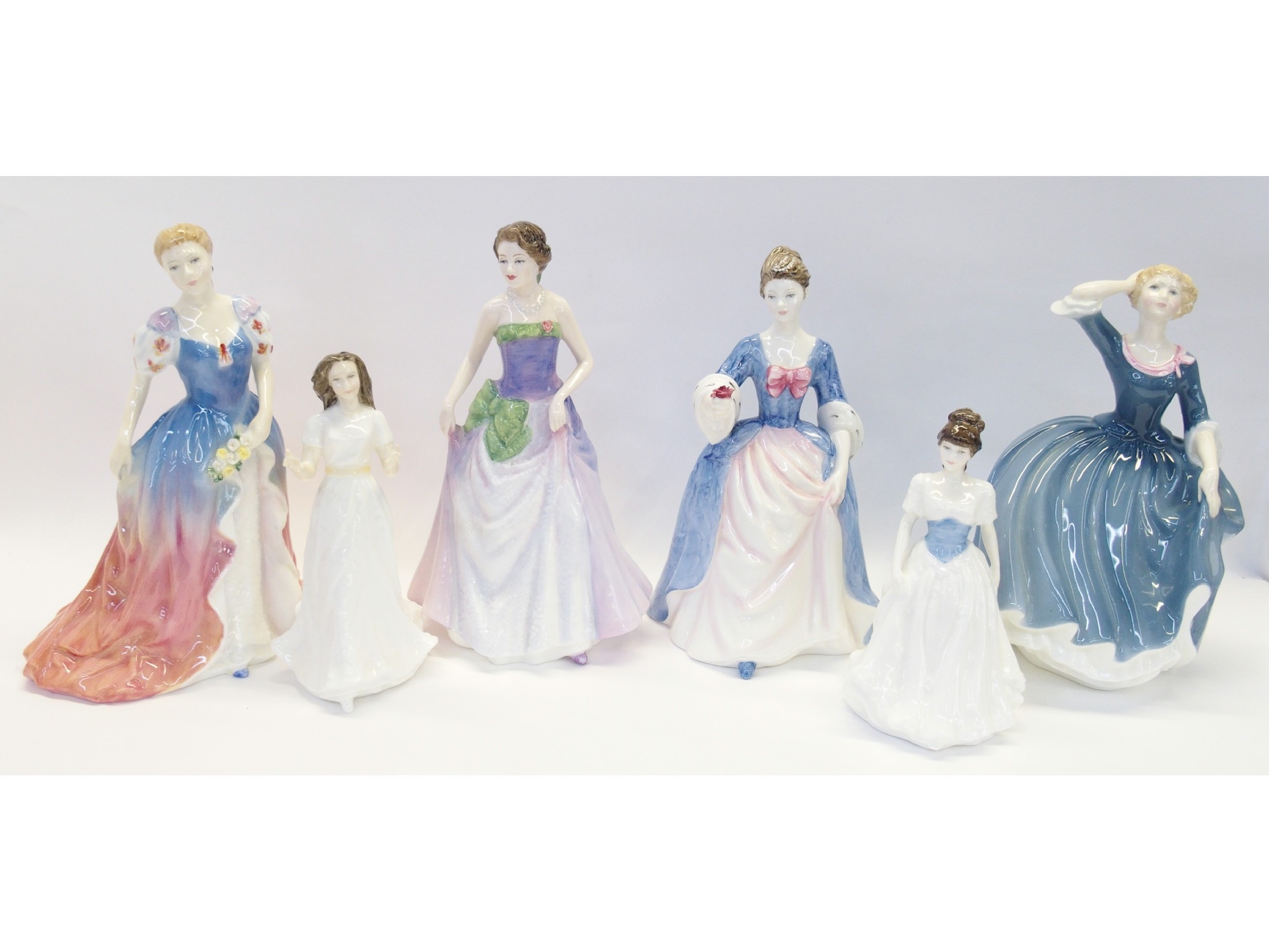 Appraisal: Six Royal Doulton figures Jessica Melody Valerie Seasons Greetings Pamela