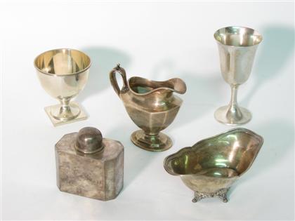 Appraisal: Collection of sterling silver holloware th century Including footed cup