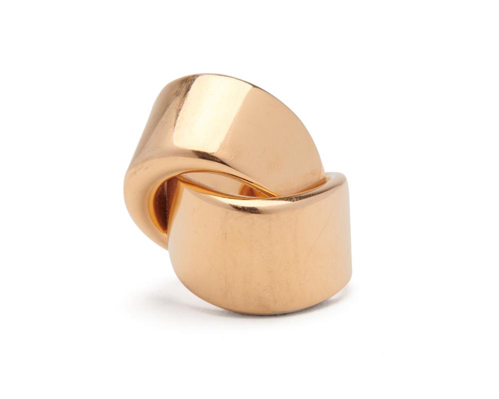 Appraisal: VHERNIER K Gold Abraccio Ring Italy the polished double band