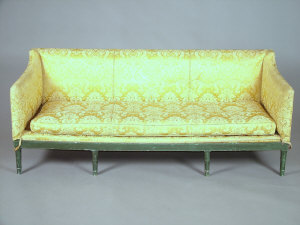 Appraisal: A Regency three seater settee early th century the overstuffed