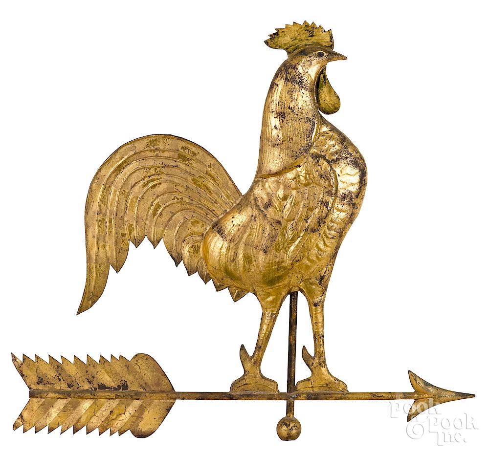 Appraisal: Large swell bodied copper rooster weathervane Exclusive on Bidsquare Large