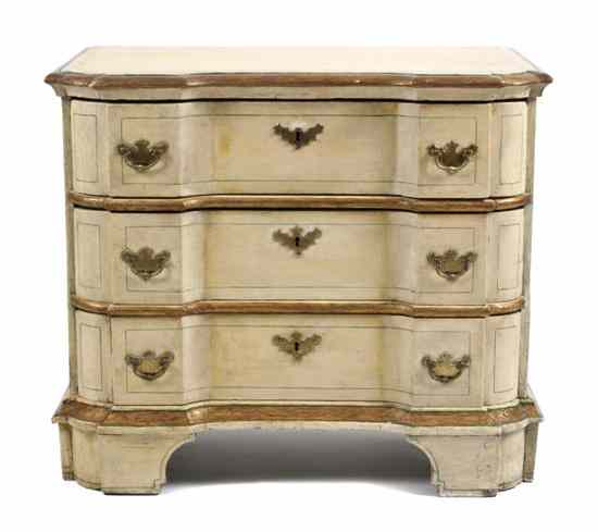 Appraisal: An Italian Baroque Style Painted and Parcel Gilt Commode the