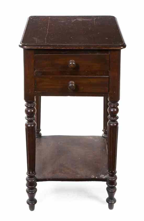 Appraisal: An American Mahogany Work Table having a rectangular top with