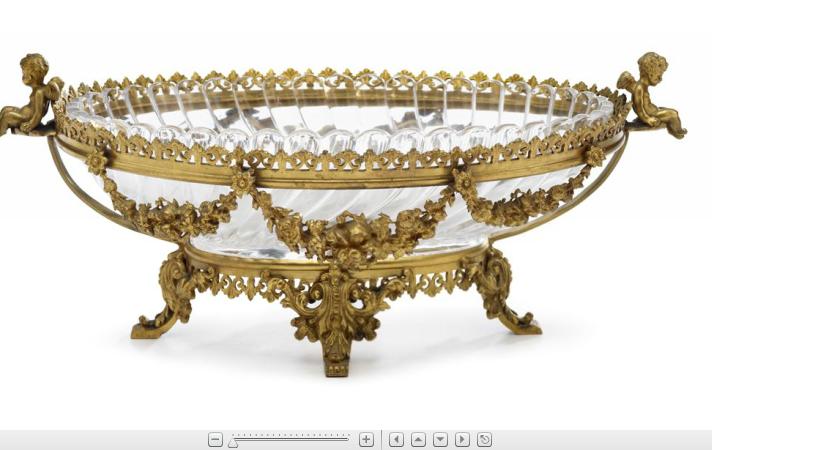 Appraisal: French oval cut glass ormolu mounted center bowl late th