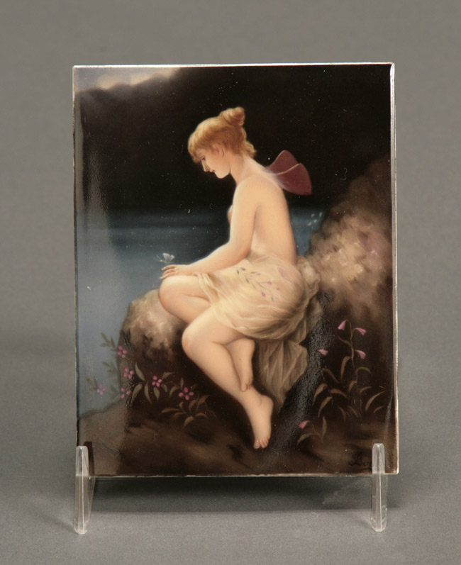 Appraisal: Berlin Porcelain Plaque of Psyche Signed Bock Late th Century