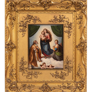 Appraisal: A Berlin K P M Porcelain Plaque after Raphael's Sistine