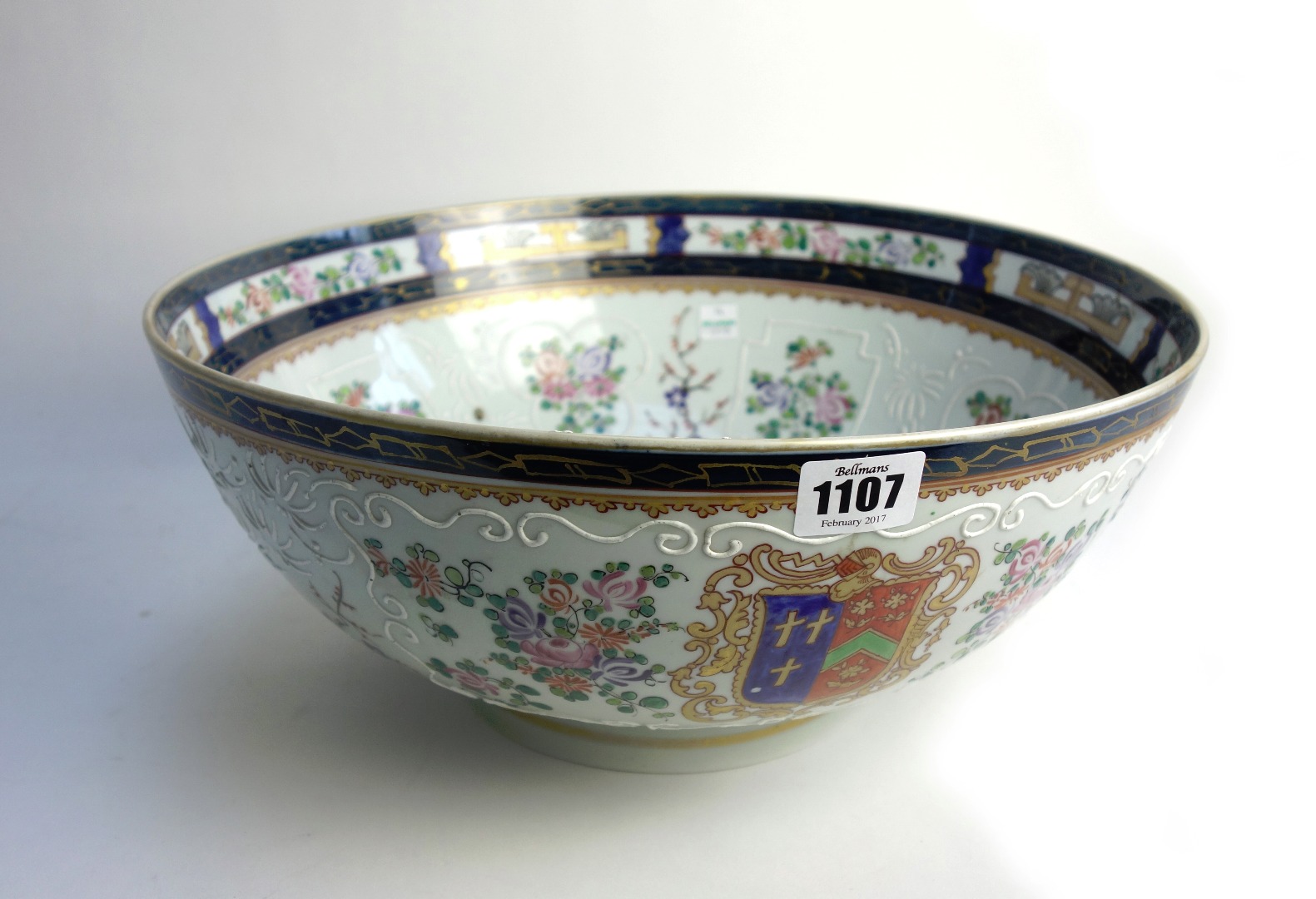 Appraisal: A Samson porcelain armorial punch bowl cm diameter