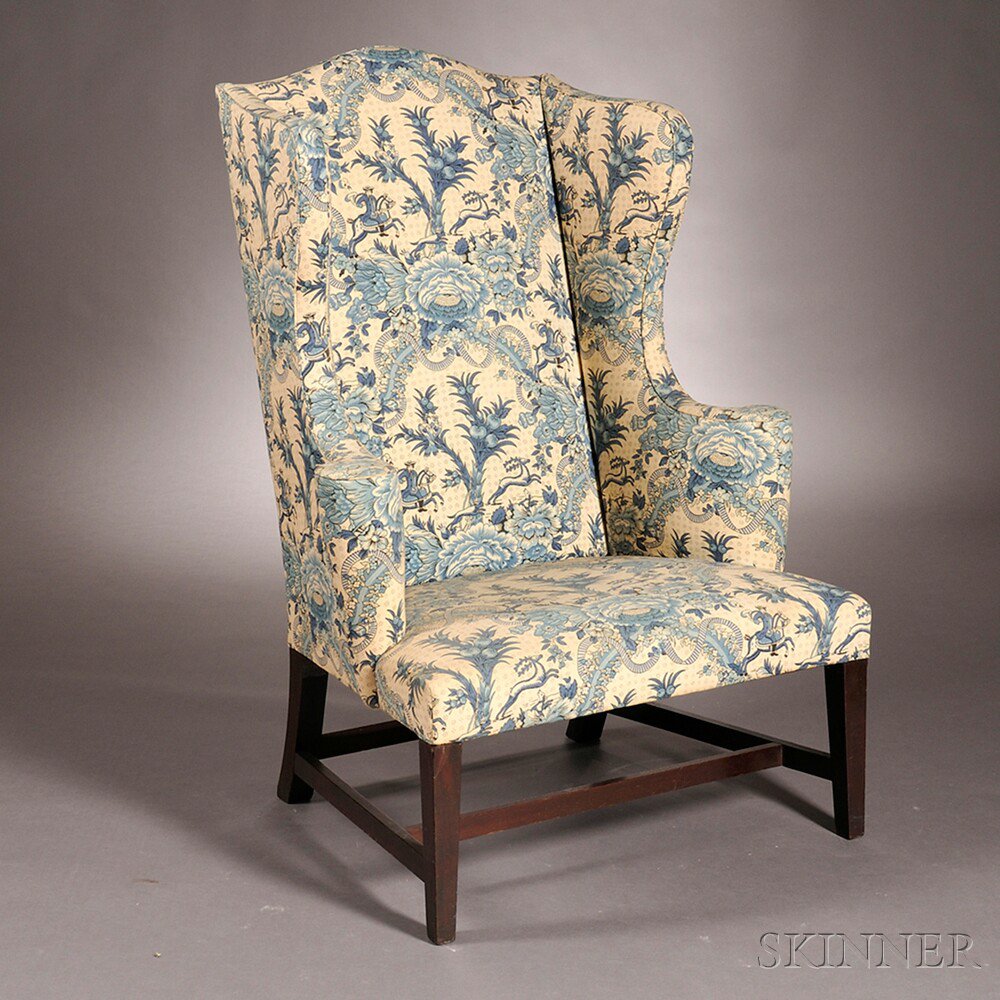 Appraisal: Federal Upholstered Mahogany Easy Chair New England c - with