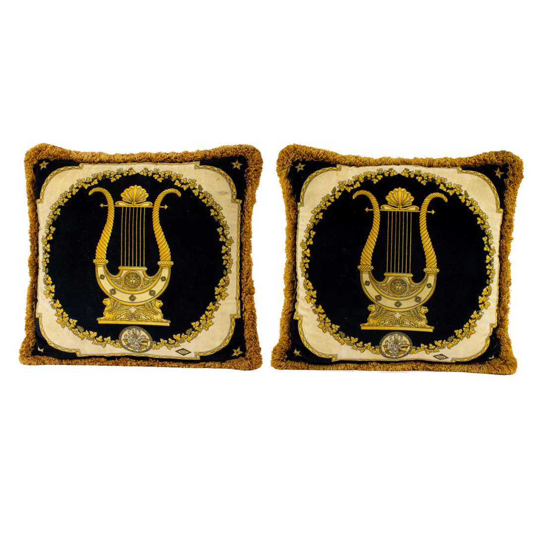 Appraisal: A PAIR OF VERSACE VELVET THROW PILLOWS A pair of