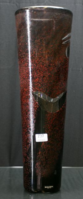 Appraisal: A Kosta Boda vase in red and black with an