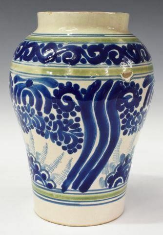 Appraisal: Mexican Talavera ceramic jar early th c signed YU Ysauro