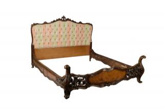 Appraisal: Venetian Rococo Style Painted Upholstered Bed Italy early th century