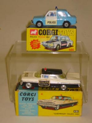 Appraisal: Police Panda Imp and Chevrolet Police Car boxed F-G