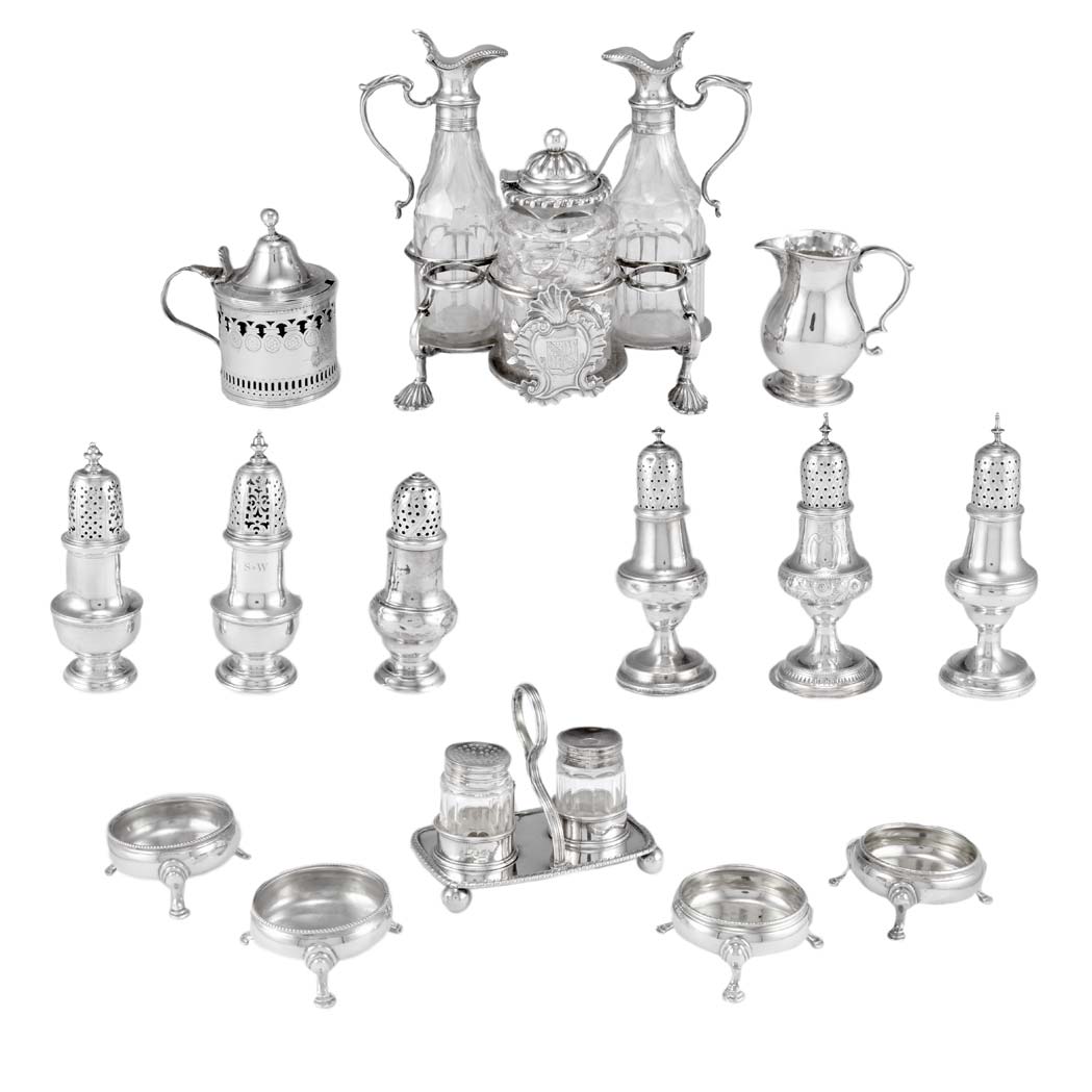 Appraisal: Group of George II George III Silver Articles Various makers