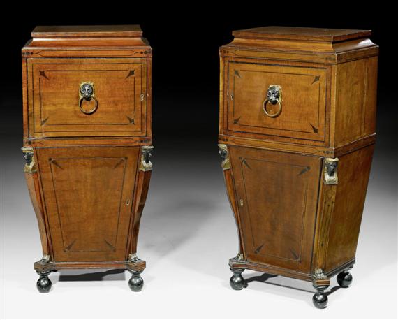 Appraisal: PAIR OF SMALL COMBINATION PIECES AUX EGYPTIENNES Regency England circa