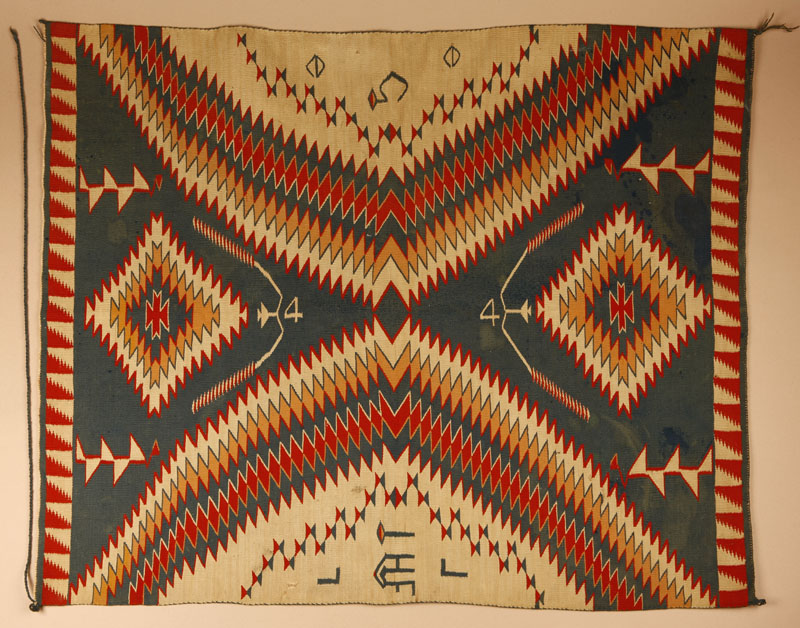 Appraisal: A small Native American Navajo Germantown textile A small Native