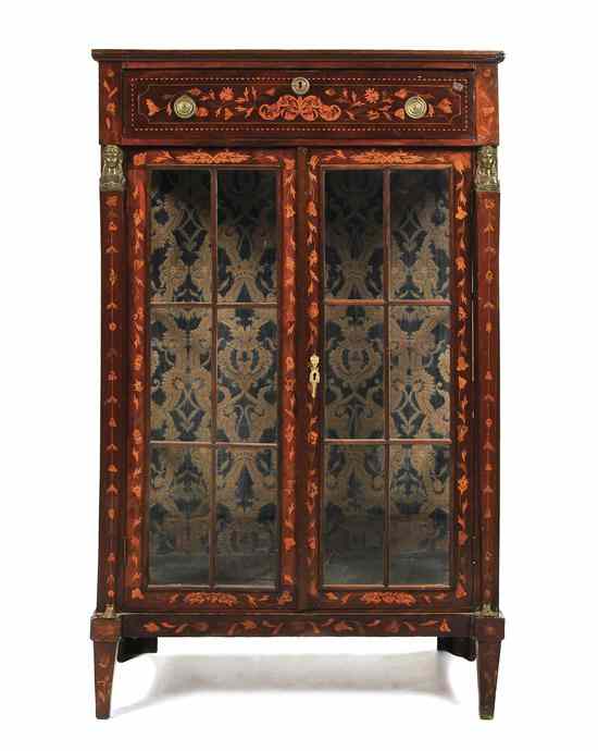 Appraisal: A Continental Marquetry and Gilt Metal Mounted Vitrine having a